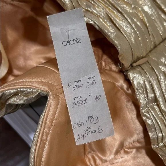 Cache Metallic Gold Evening Dress - Picture 9 of 10